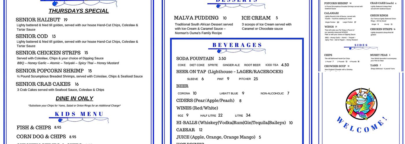 Fish O Chips Menu