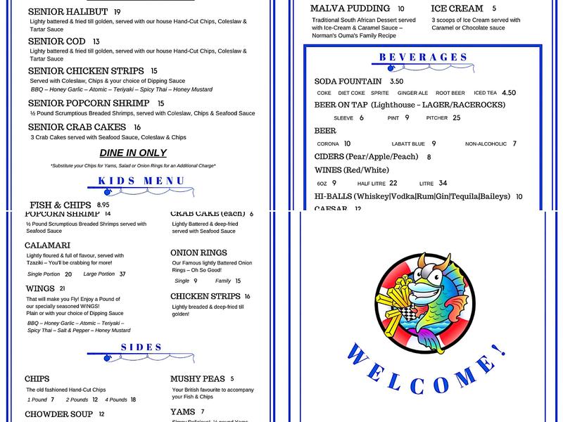 Fish O Chips Menu