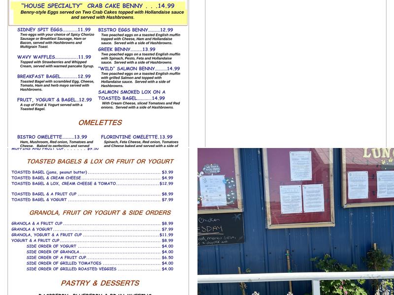 The Pier Bistro Menu