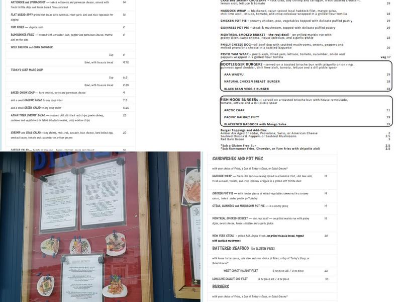 Rumrunner Pub & Restaurant Menu
