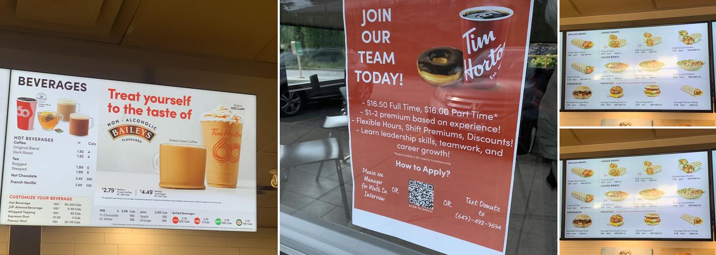 Tim Hortons Menu