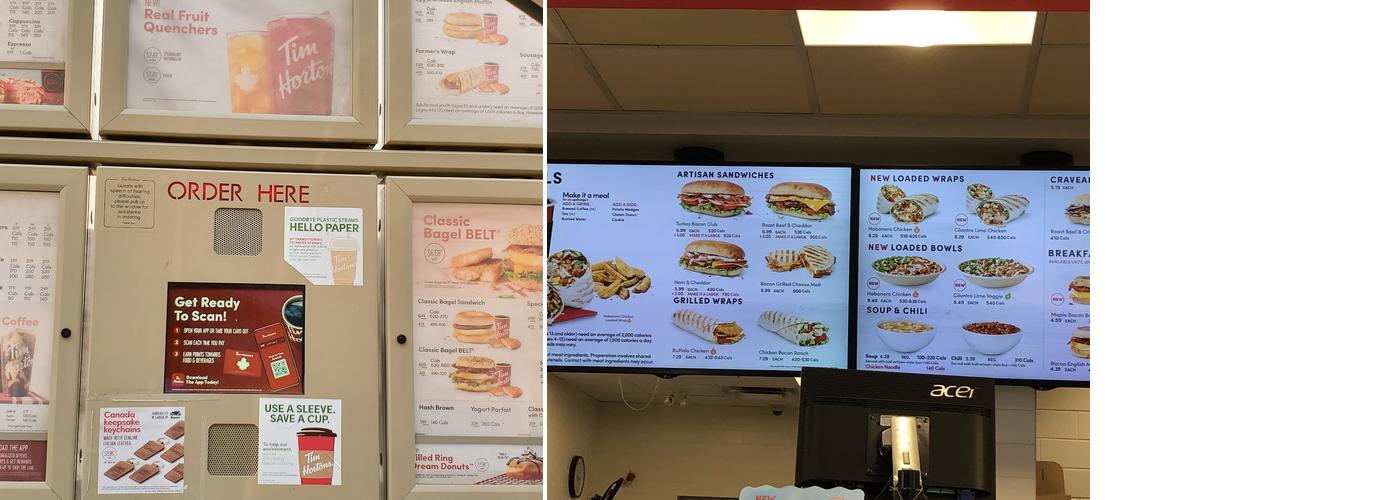 Tim Hortons Menu