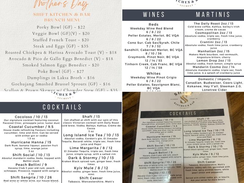 Shift Kitchen & Bar Menu