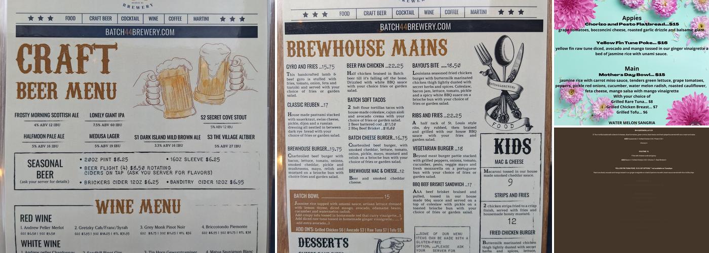 Batch 44 Brewery and Kitchen Menu