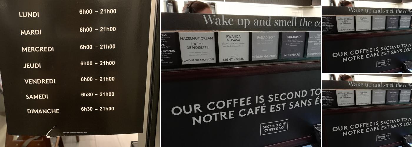 Second Cup Café Menu