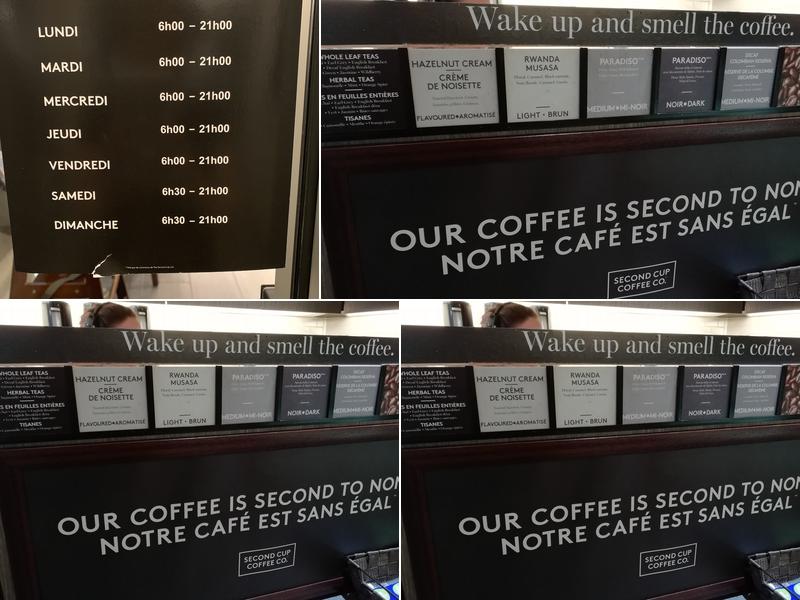 Second Cup Café Menu