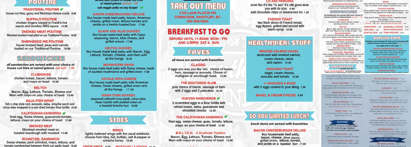 Southside Diner Menu