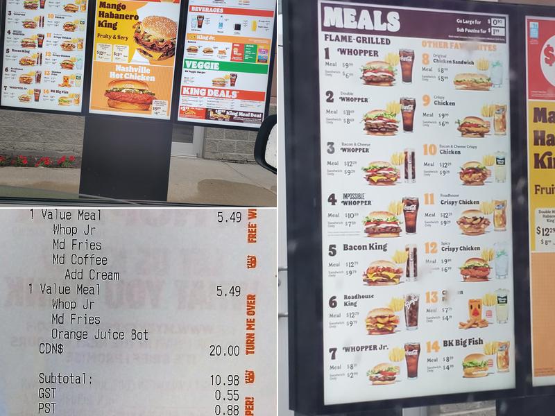 Burger King Menu