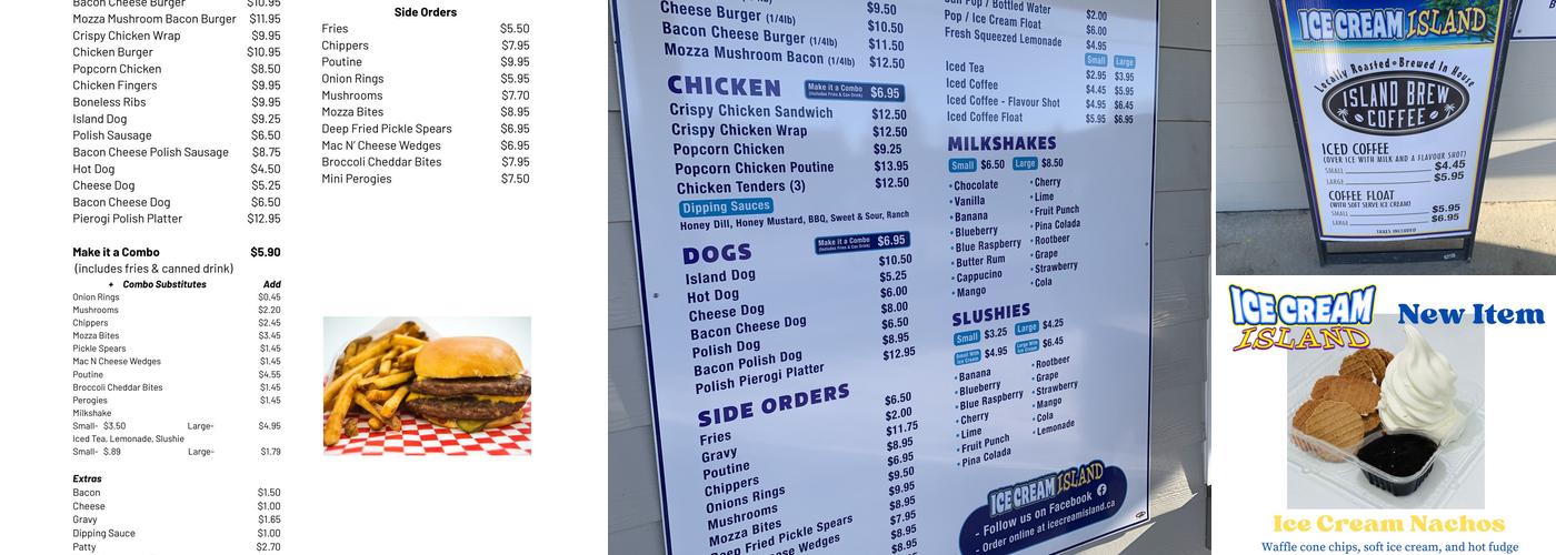 Ice Cream Island Menu