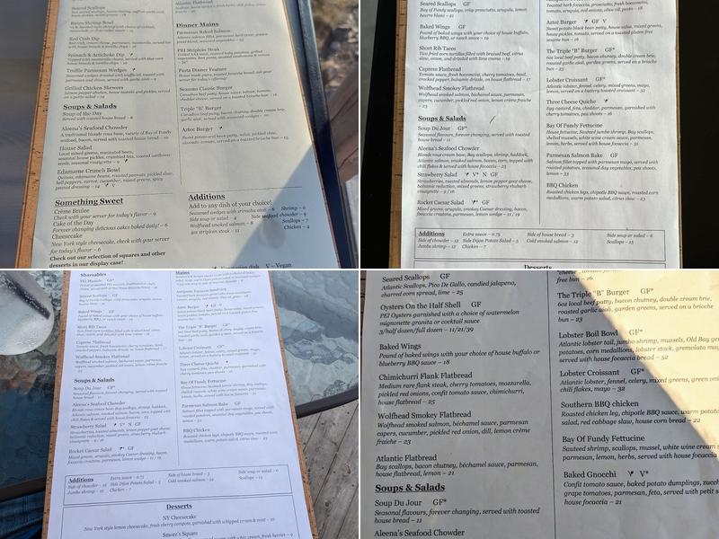 Seasons By the Sea Bistro Menu