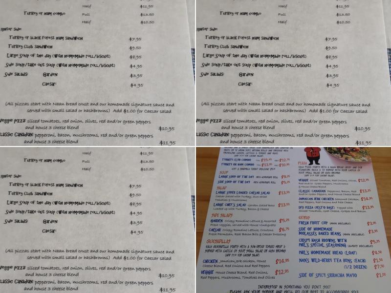 Crooked Phil's Cafe Menu