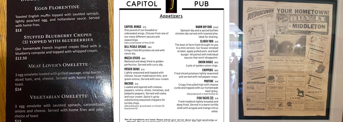 Capitol Pub Menu