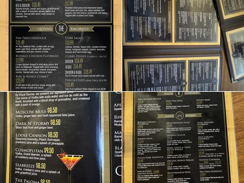 King's Arm Pub Menu