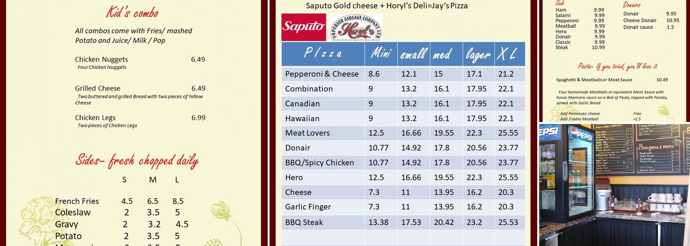 Jay's Chicken and Ribs Menu