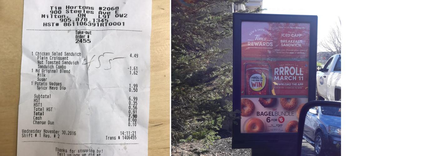 Tim Hortons Menu