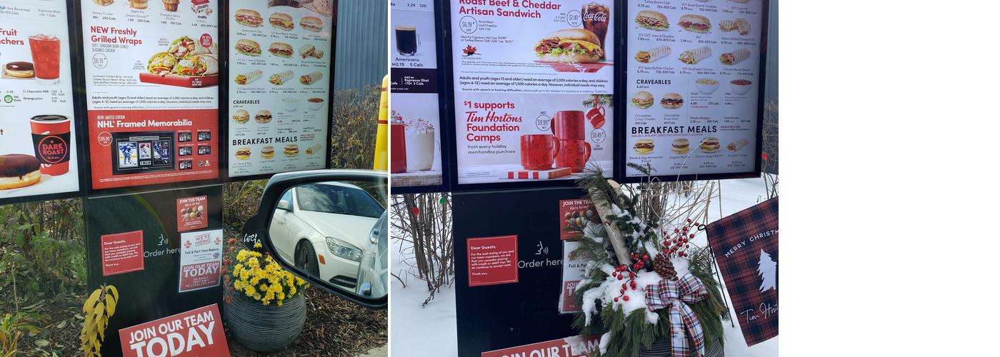 Tim Hortons Menu