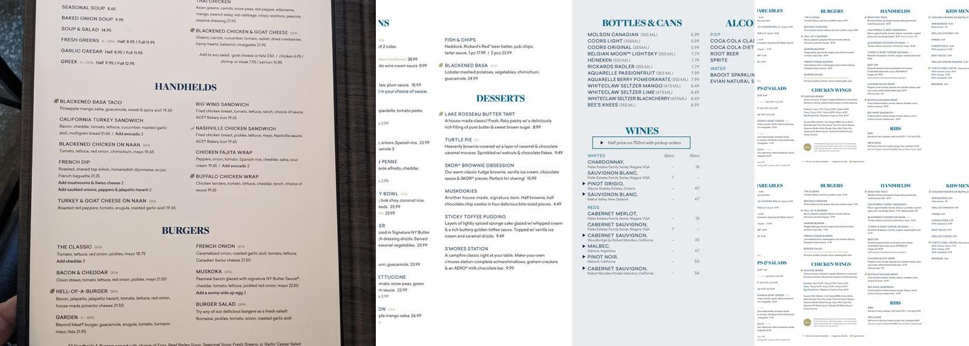 Turtle Jack's Milton Menu