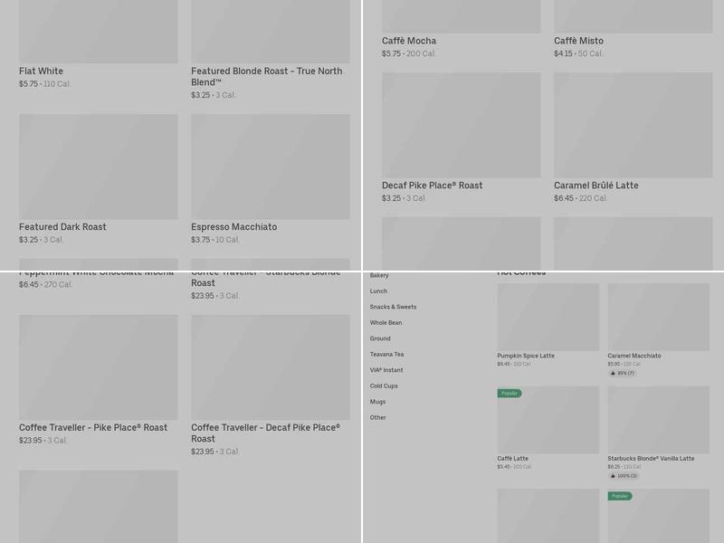 Starbucks Coffee Company Menu