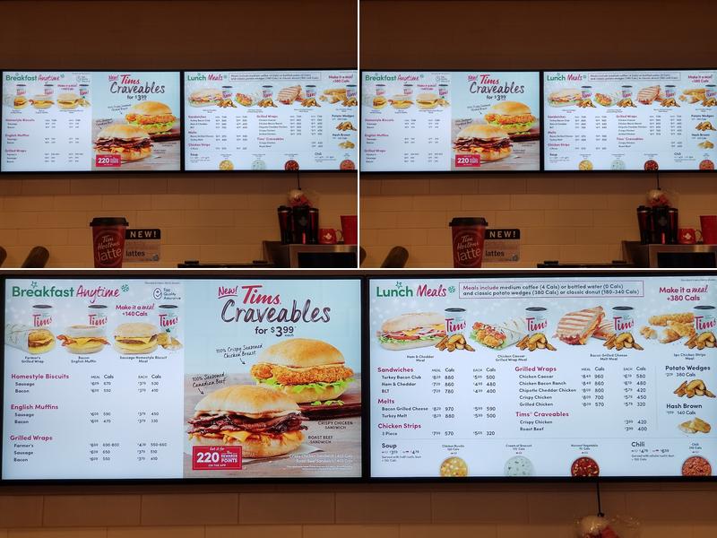 Tim Hortons Menu