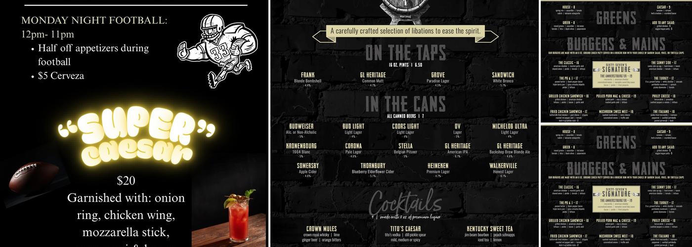 Burger 67 Menu