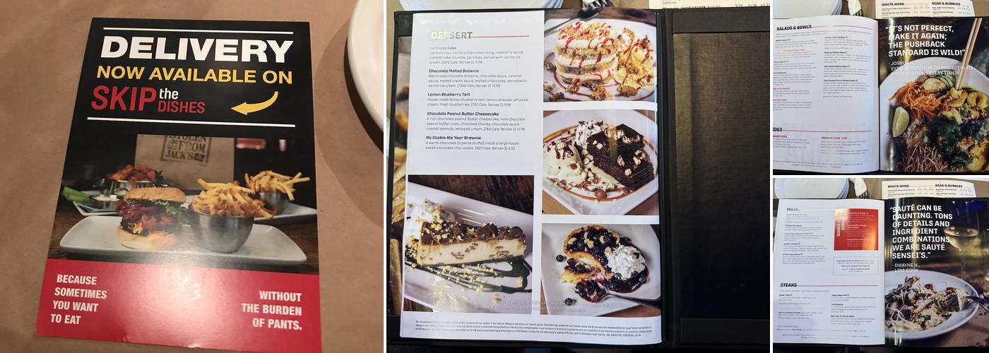 Jack's Ancaster Menu