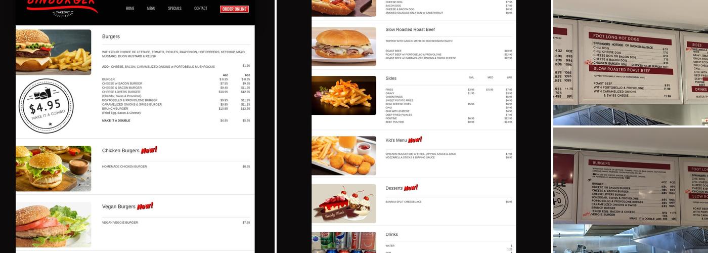 BinBurger Menu