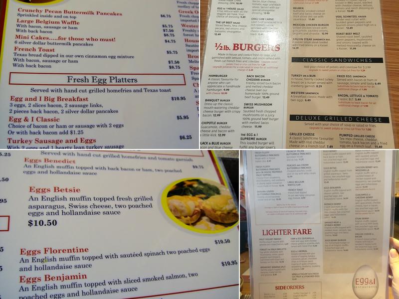 Egg & I Menu