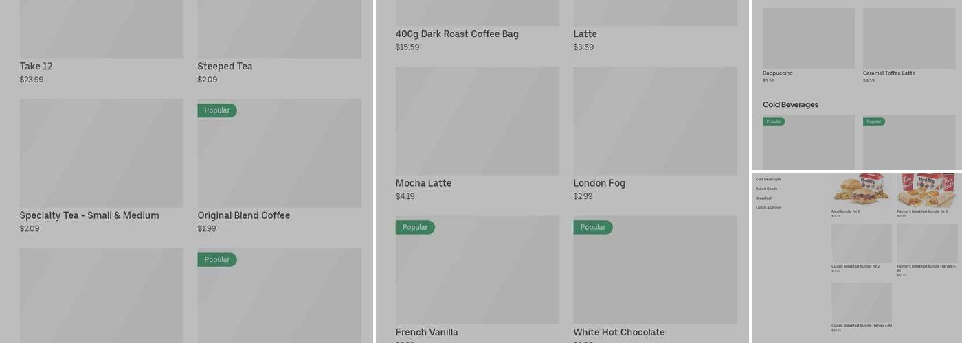 Tim Hortons Menu