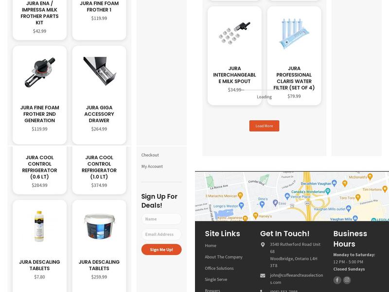 Coffee and Tea Selections Inc. Menu