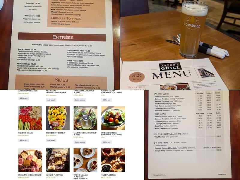 Jacob's Grill Menu