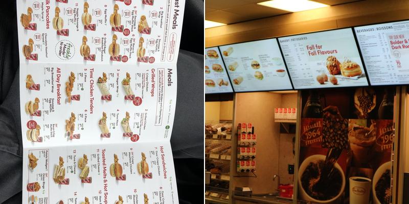 Tim Hortons Menu