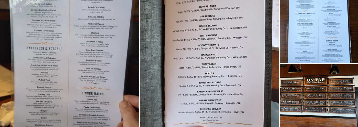 Billys Taphouse Menu