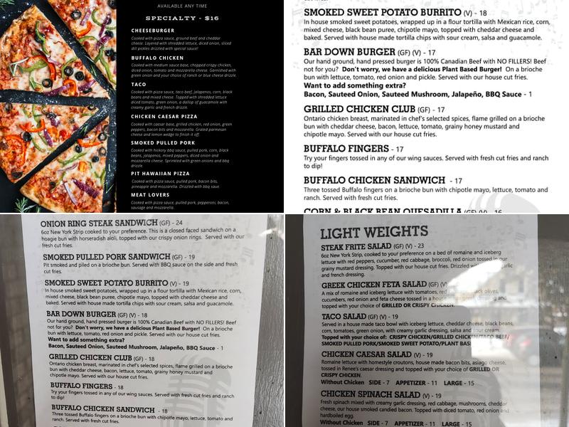 Bar Down Menu