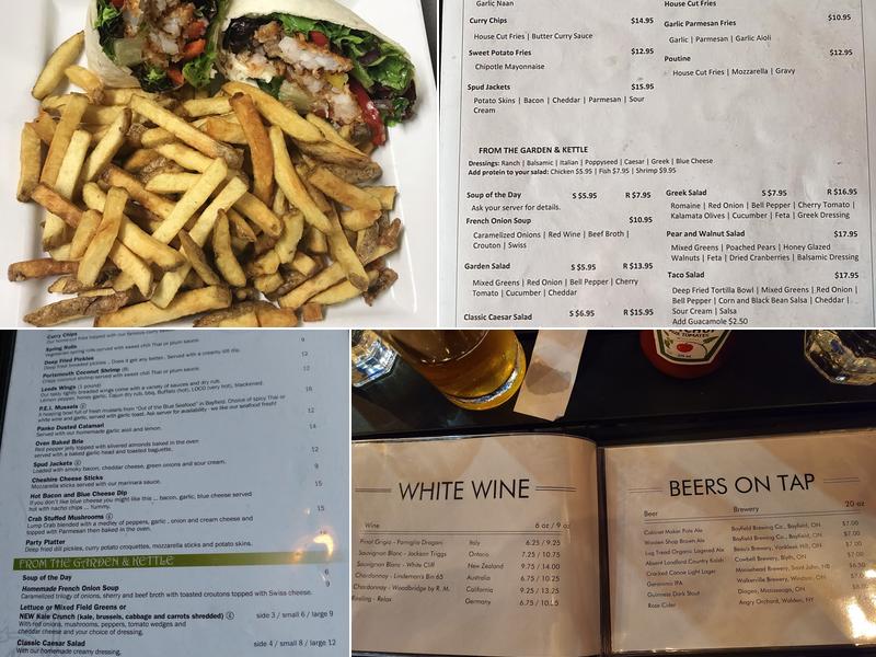 Paddingtons Pub Menu