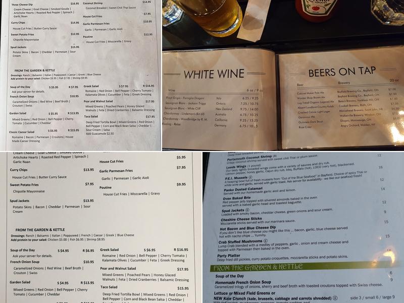 Paddingtons Pub Menu