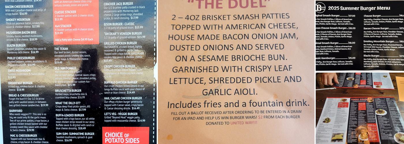 Burger Barn Menu
