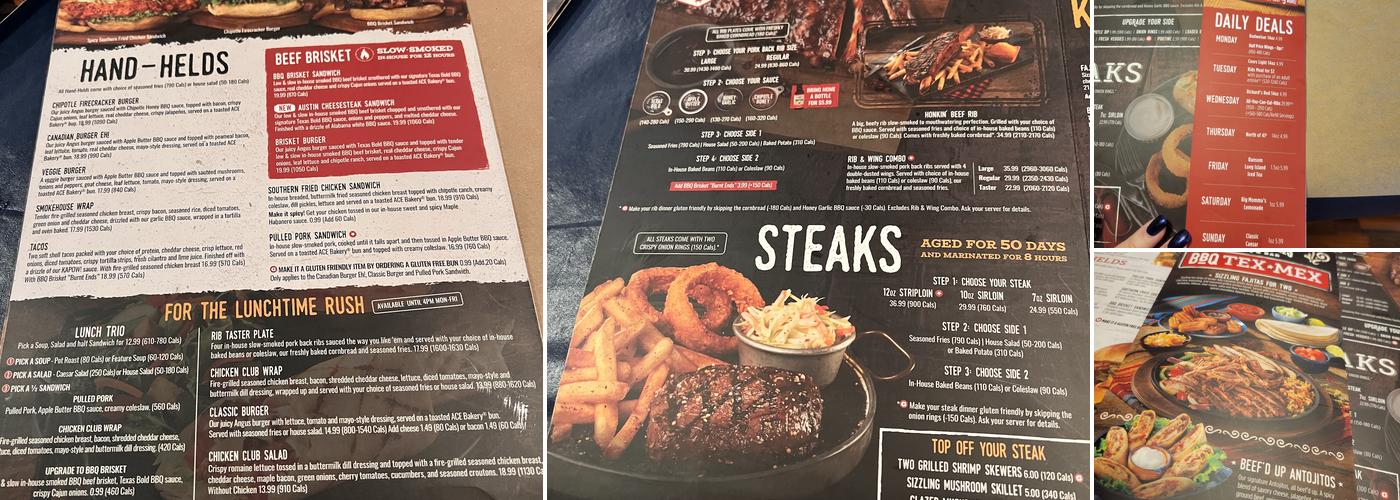 Montana’s BBQ & Bar Menu