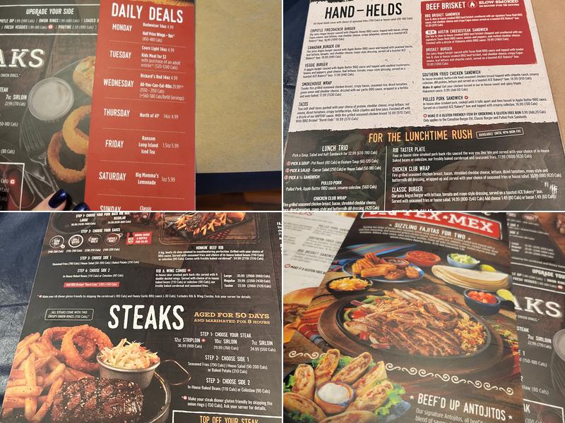 Montana’s BBQ & Bar Menu