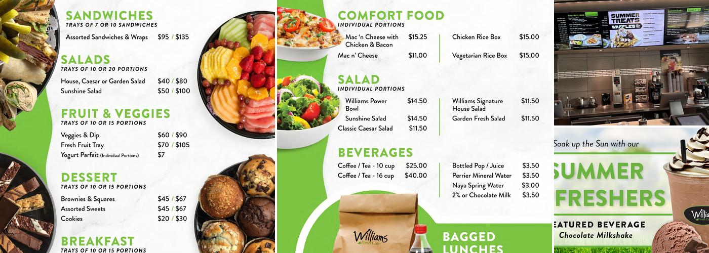 Williams Fresh Cafe Menu