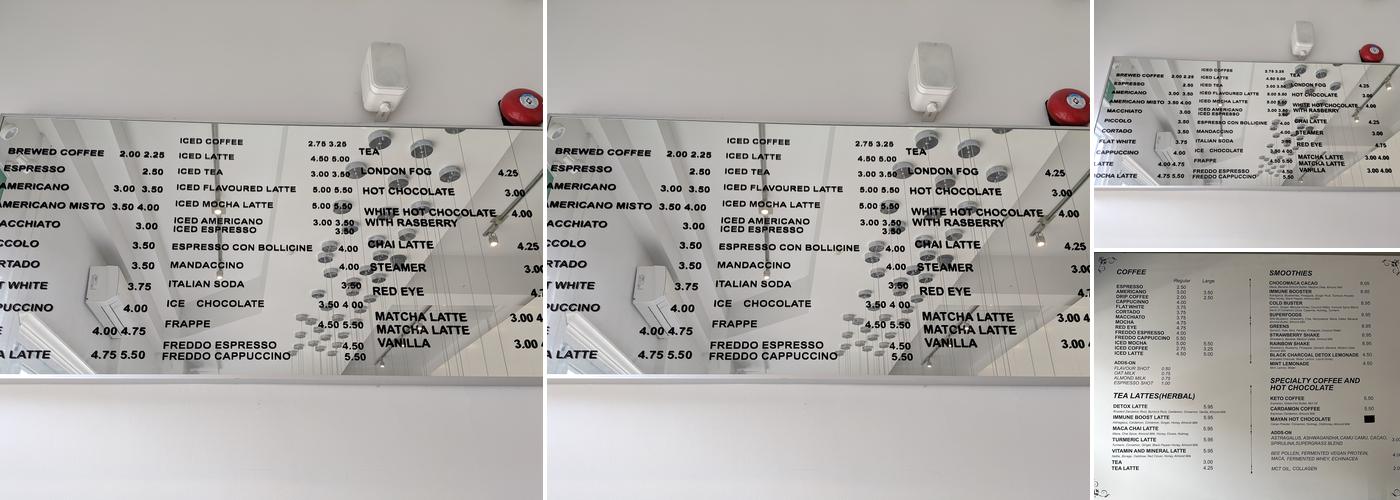 Marvel Coffee Co Menu