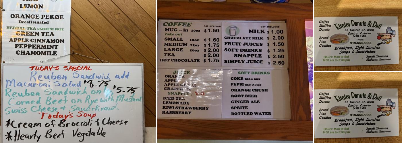 Elmira Donuts & Deli Menu