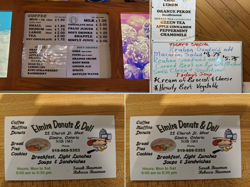 Elmira Donuts & Deli Menu