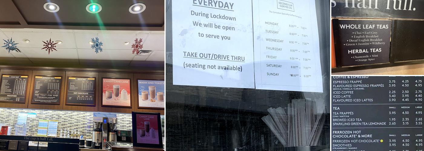 Second Cup Café Menu