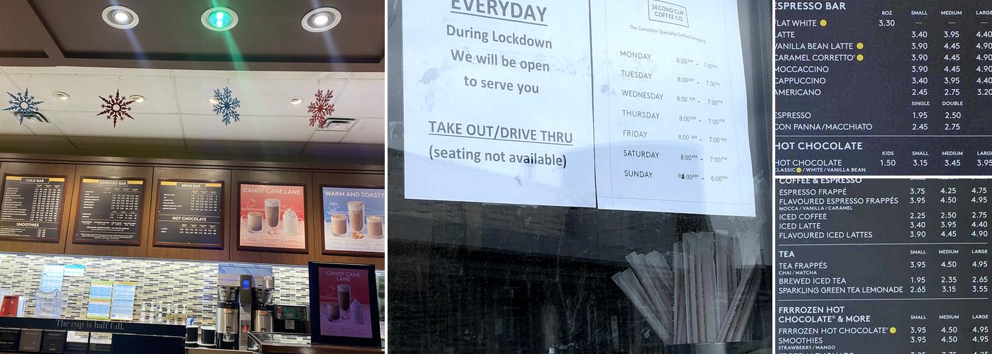 Second Cup Café Menu