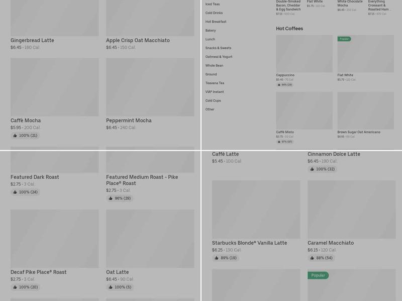 Starbucks Menu