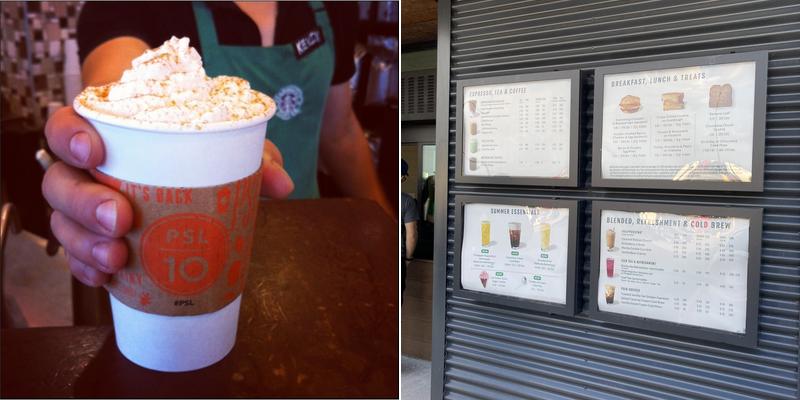 Starbucks Menu