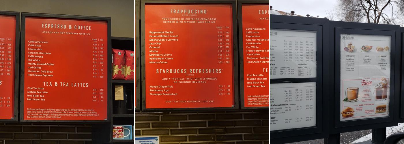 Starbucks Menu