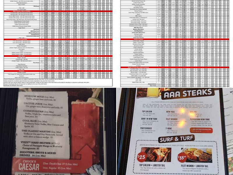 Chuck's Roadhouse Bar & Grill Menu