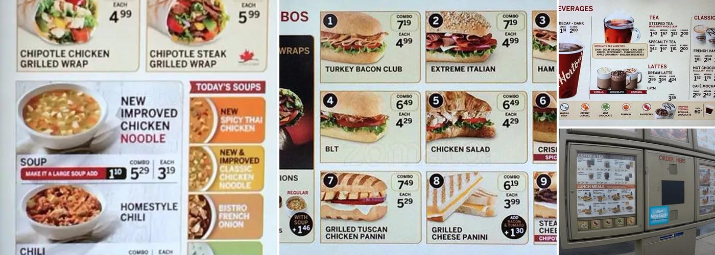 Tim Hortons Menu