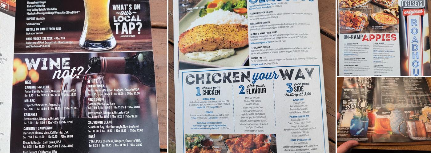 Kelseys Original Roadhouse Menu